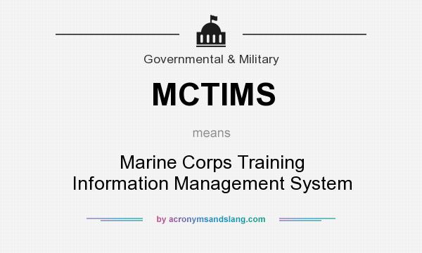 What does MCTIMS mean? It stands for Marine Corps Training Information Management System