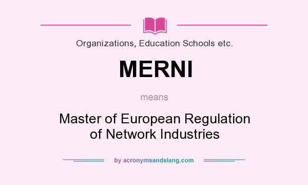 What does MERNI mean? It stands for Master of European Regulation of Network Industries