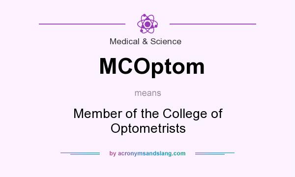 What does MCOptom mean? It stands for Member of the College of Optometrists