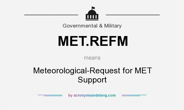 What does MET.REFM mean? It stands for Meteorological-Request for MET Support