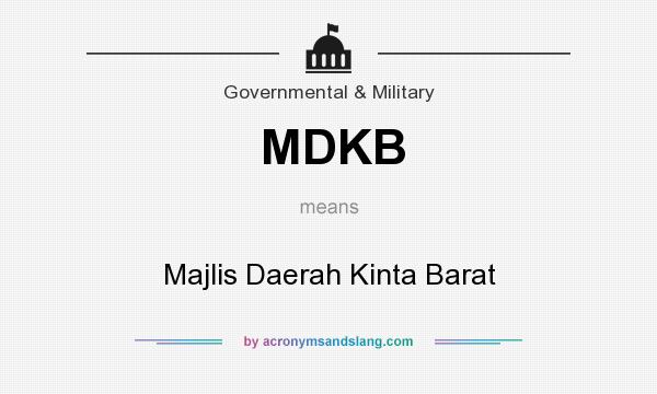 What does MDKB mean? It stands for Majlis Daerah Kinta Barat