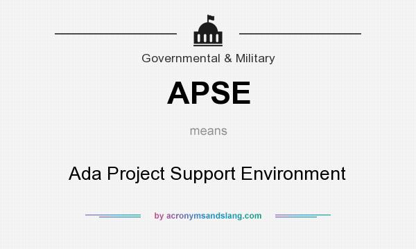 What does APSE mean? It stands for Ada Project Support Environment