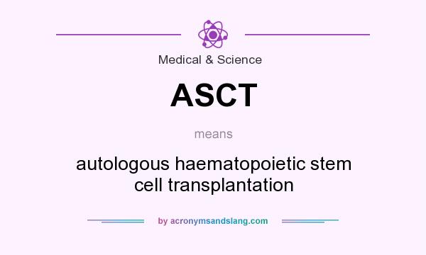 What does ASCT mean? It stands for autologous haematopoietic stem cell transplantation