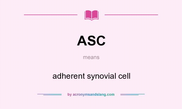 What does ASC mean? It stands for adherent synovial cell