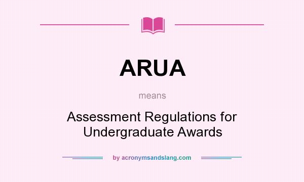 What does ARUA mean? It stands for Assessment Regulations for Undergraduate Awards