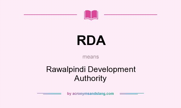 What does RDA mean? It stands for Rawalpindi Development Authority