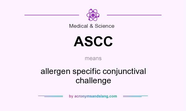 What does ASCC mean? It stands for allergen specific conjunctival challenge
