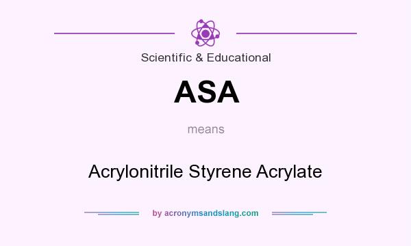 What does ASA mean? It stands for Acrylonitrile Styrene Acrylate