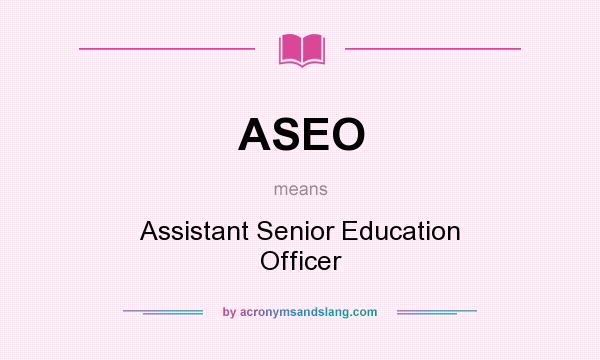 What does ASEO mean? It stands for Assistant Senior Education Officer