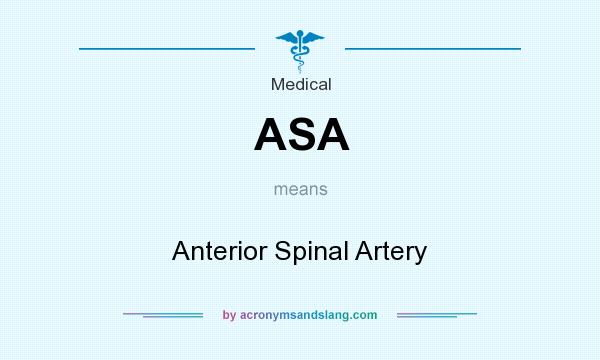 What does ASA mean? It stands for Anterior Spinal Artery