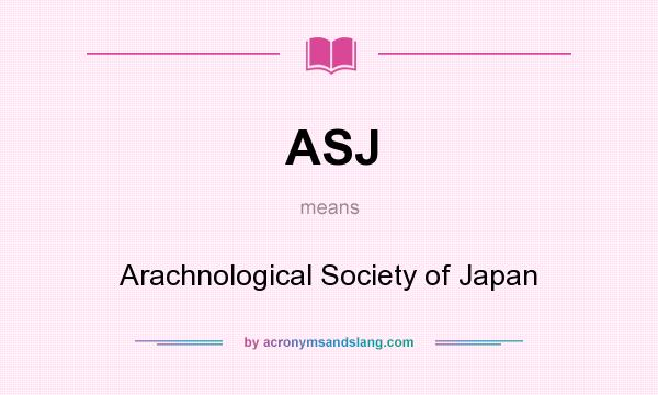 What does ASJ mean? It stands for Arachnological Society of Japan