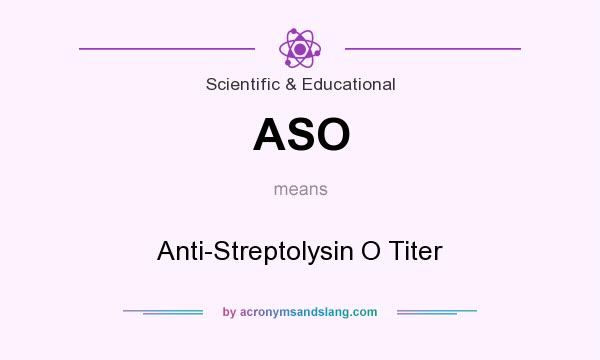 What does ASO mean? It stands for Anti-Streptolysin O Titer