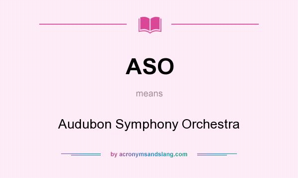 What does ASO mean? It stands for Audubon Symphony Orchestra