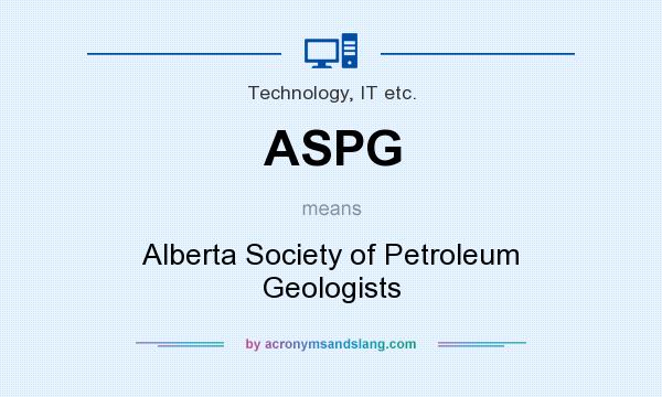 What does ASPG mean? It stands for Alberta Society of Petroleum Geologists