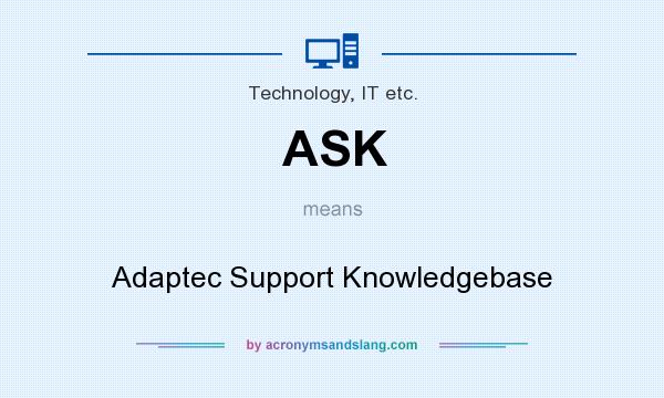 What does ASK mean? It stands for Adaptec Support Knowledgebase