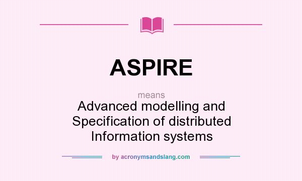 What does ASPIRE mean? It stands for Advanced modelling and Specification of distributed Information systems