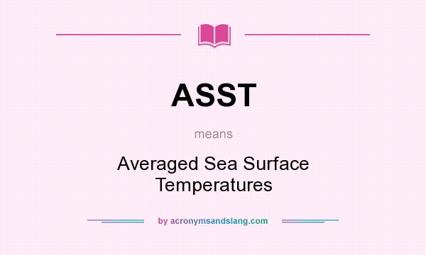 What does ASST mean? It stands for Averaged Sea Surface Temperatures