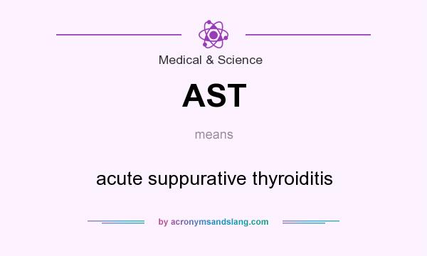 What does AST mean? It stands for acute suppurative thyroiditis