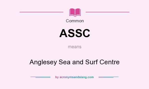 What does ASSC mean? It stands for Anglesey Sea and Surf Centre