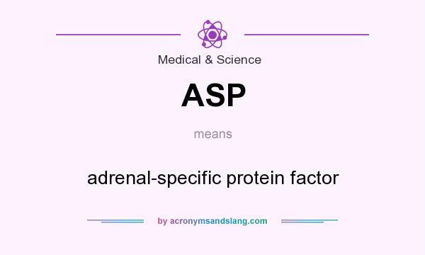 What does ASP mean? It stands for adrenal-specific protein factor