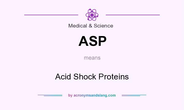 What does ASP mean? It stands for Acid Shock Proteins