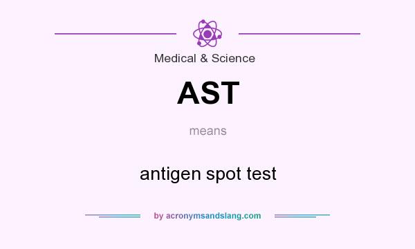 What does AST mean? It stands for antigen spot test