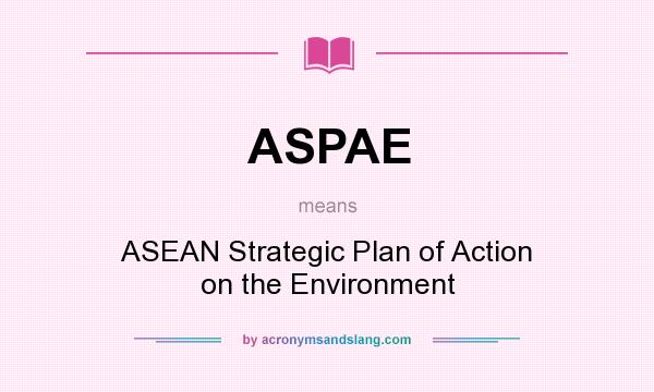What does ASPAE mean? It stands for ASEAN Strategic Plan of Action on the Environment