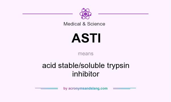 What does ASTI mean? It stands for acid stable/soluble trypsin inhibitor