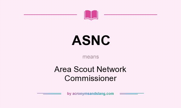 What does ASNC mean? It stands for Area Scout Network Commissioner