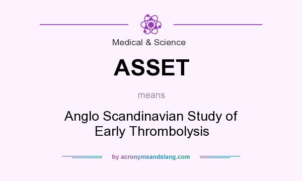 What does ASSET mean? It stands for Anglo Scandinavian Study of Early Thrombolysis