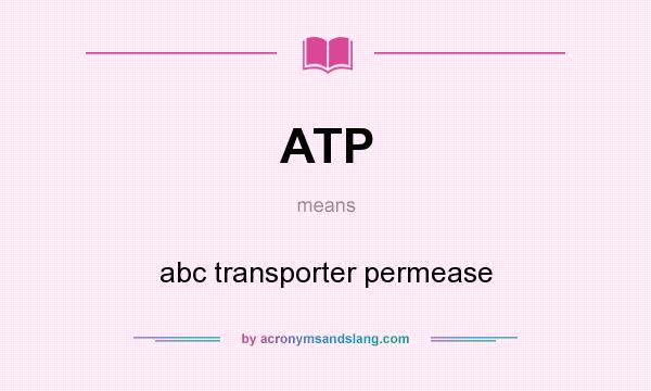 What does ATP mean? It stands for abc transporter permease