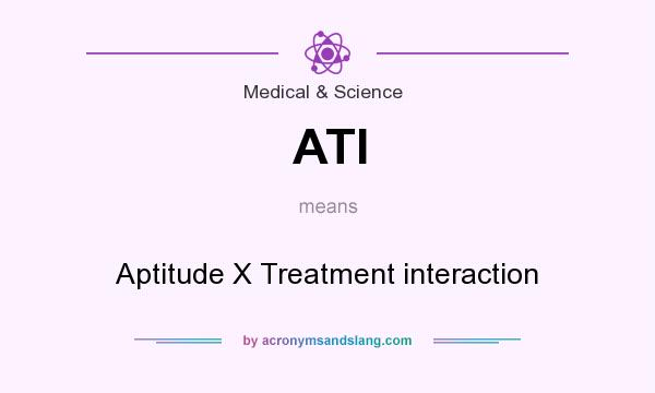 What does ATI mean? It stands for Aptitude X Treatment interaction
