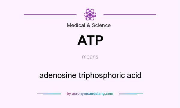 What does ATP mean? It stands for adenosine triphosphoric acid