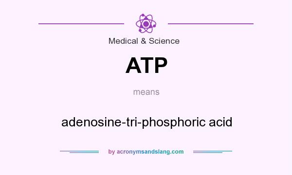 What does ATP mean? It stands for adenosine-tri-phosphoric acid