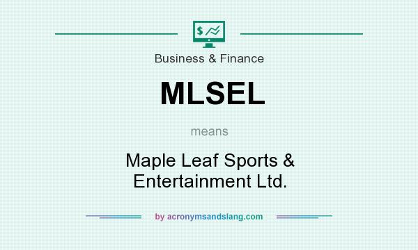 What does MLSEL mean? It stands for Maple Leaf Sports & Entertainment Ltd.