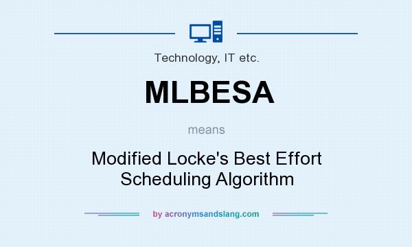 What does MLBESA mean? It stands for Modified Locke`s Best Effort Scheduling Algorithm