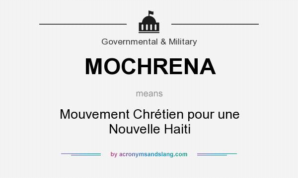 What does MOCHRENA mean? It stands for Mouvement Chrétien pour une Nouvelle Haiti