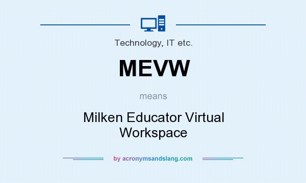 What does MEVW mean? It stands for Milken Educator Virtual Workspace