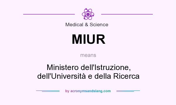 What does MIUR mean? It stands for Ministero dell`Istruzione, dell`Università e della Ricerca