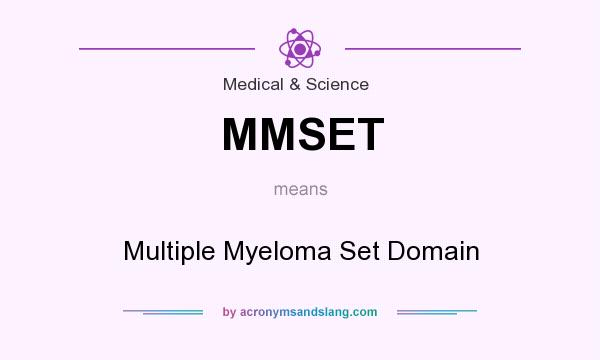 What does MMSET mean? It stands for Multiple Myeloma Set Domain