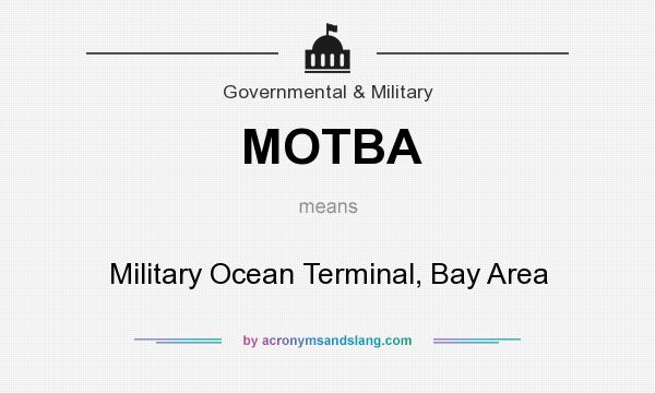 What does MOTBA mean? It stands for Military Ocean Terminal, Bay Area
