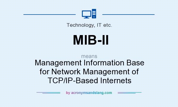 What does MIB-II mean? It stands for Management Information Base for Network Management of TCP/IP-Based Internets