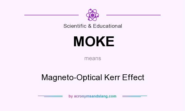 What does MOKE mean? It stands for Magneto-Optical Kerr Effect
