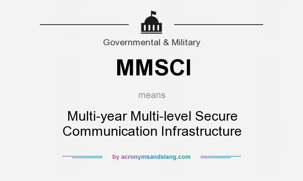 What does MMSCI mean? It stands for Multi-year Multi-level Secure Communication Infrastructure