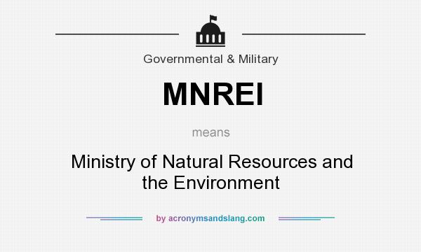 What does MNREI mean? It stands for Ministry of Natural Resources and the Environment