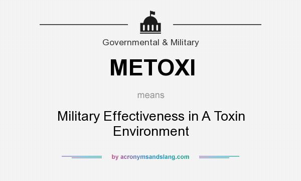 What does METOXI mean? It stands for Military Effectiveness in A Toxin Environment