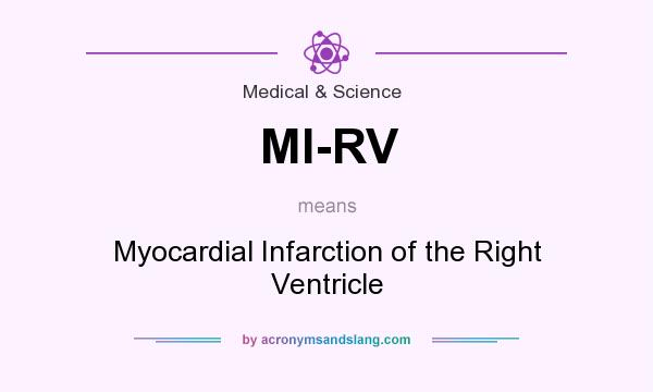 What does MI-RV mean? It stands for Myocardial Infarction of the Right Ventricle