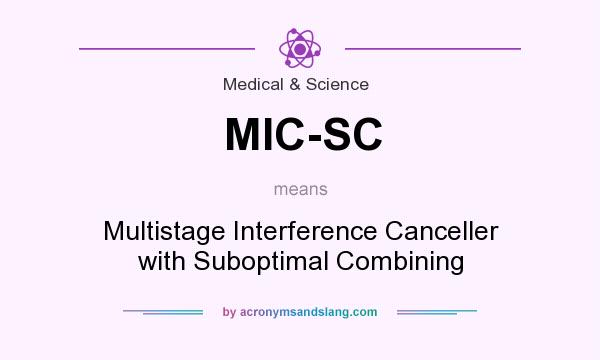 What does MIC-SC mean? It stands for Multistage Interference Canceller with Suboptimal Combining