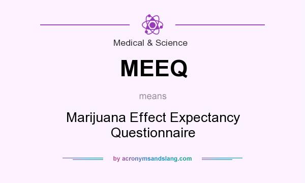 What does MEEQ mean? It stands for Marijuana Effect Expectancy Questionnaire