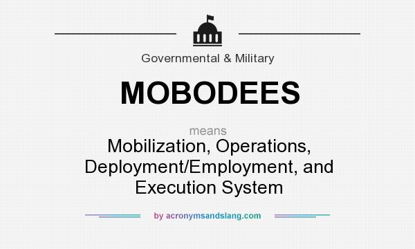 What does MOBODEES mean? It stands for Mobilization, Operations, Deployment/Employment, and Execution System